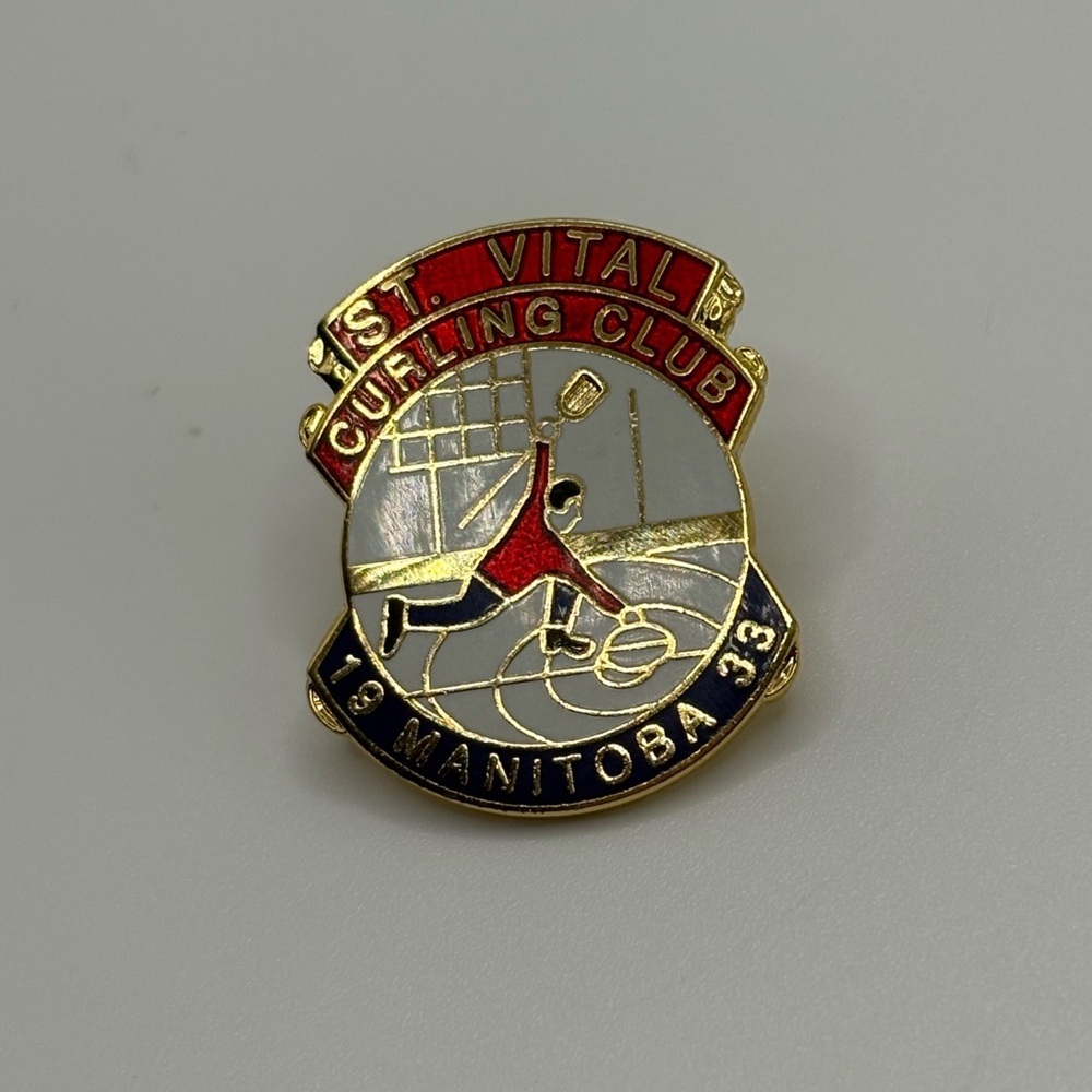 Vintage St. Vital Curling Club Manitoba 1933 Pin Canadian Curling Memorabilia